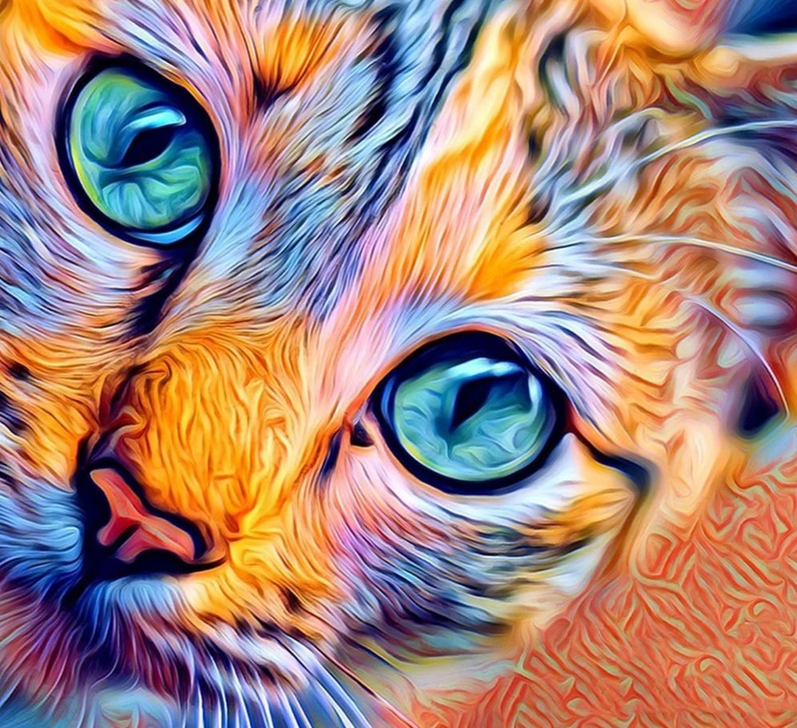 Psychedelic Kitty Diamond Painting Kit