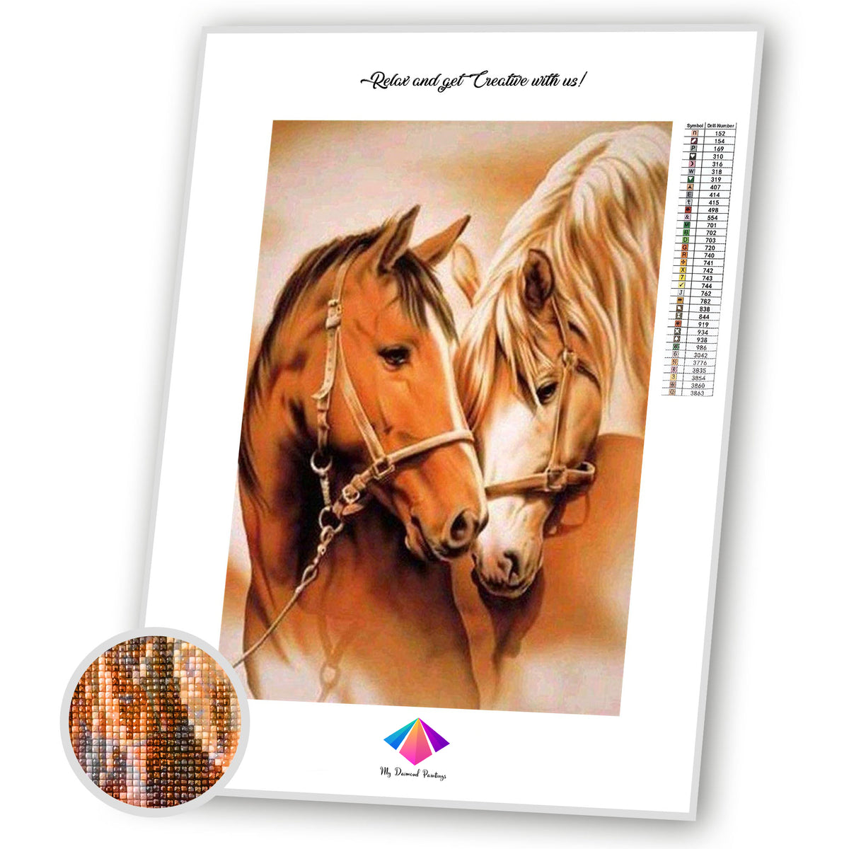 Chestnut Horses Diamond painting kit