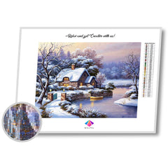 White Cottage Diamond Paintings Kit