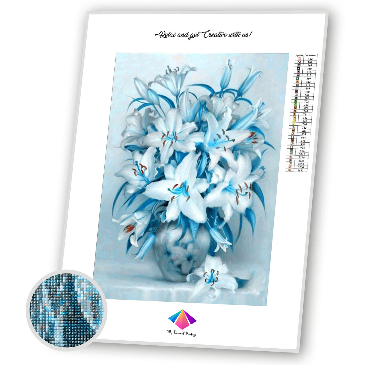 Blue Lilies Diamond painting kit