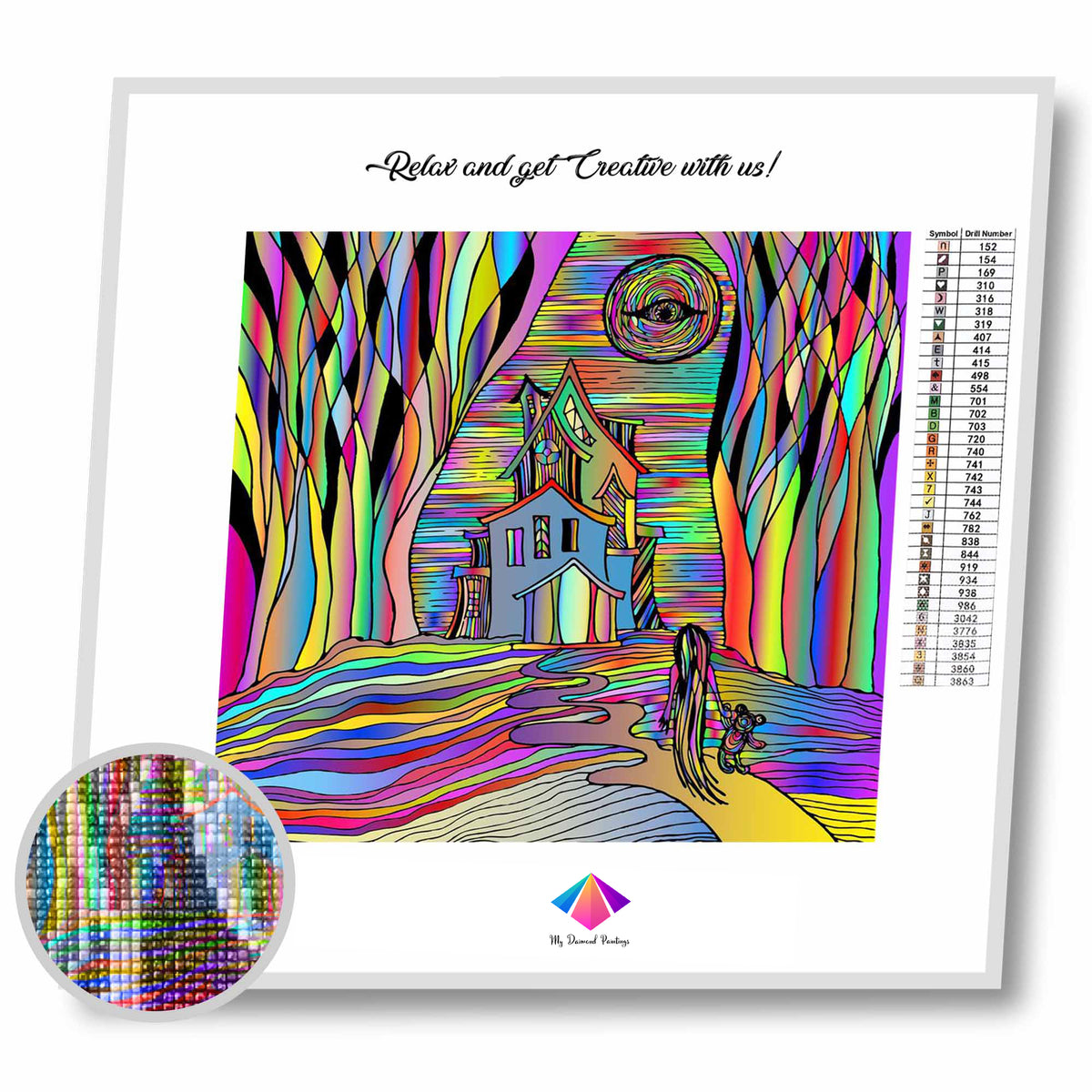 The Trippy Haunted House Diamond Paintings Kit