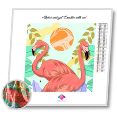 Pastel Flamingo Party Diamond painting kit