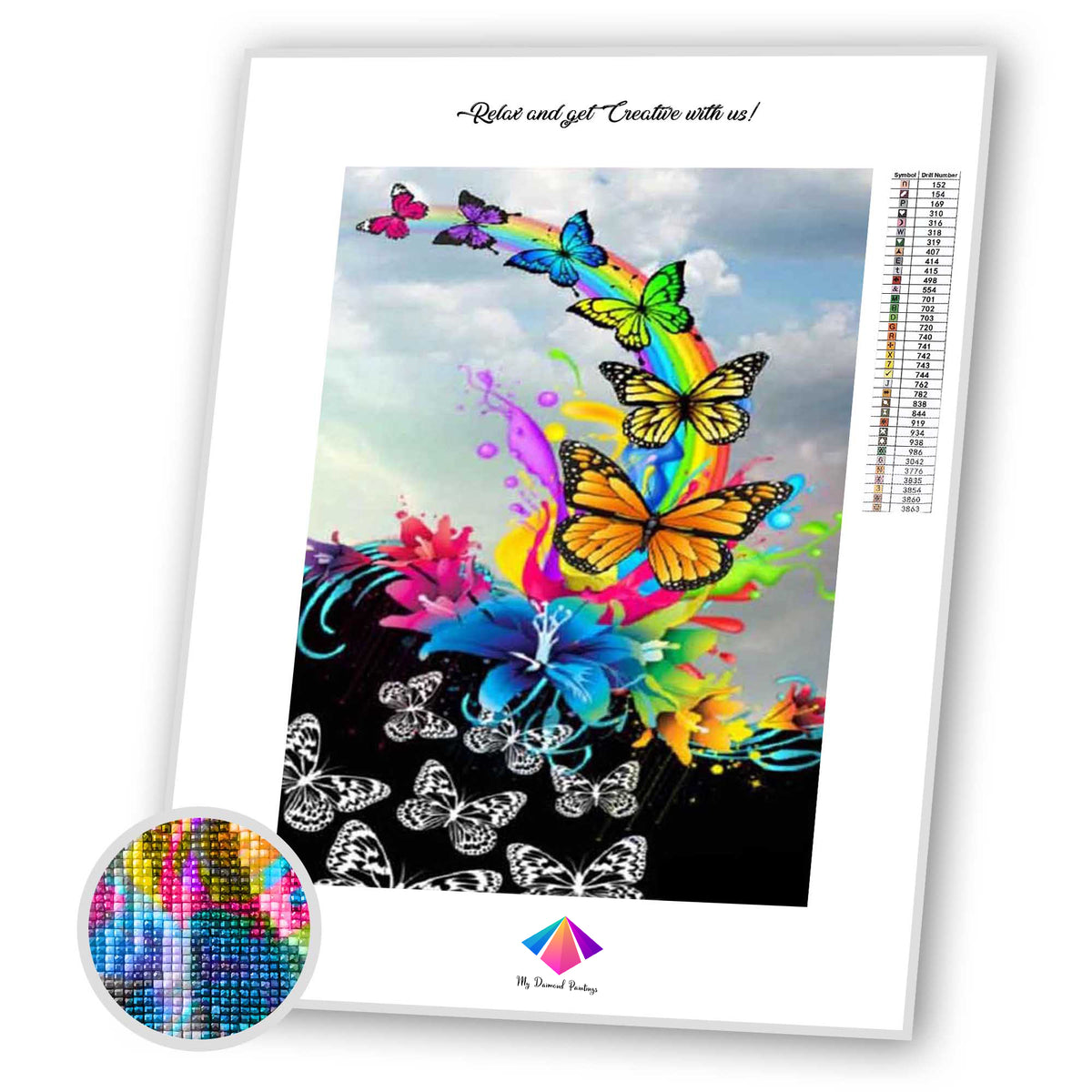 Flutter Rainbow Diamond painting kit