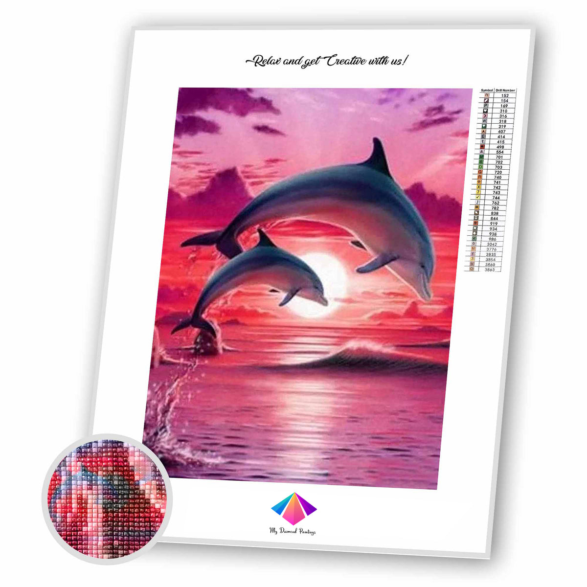 Dolphin Sunset Diamond painting kit