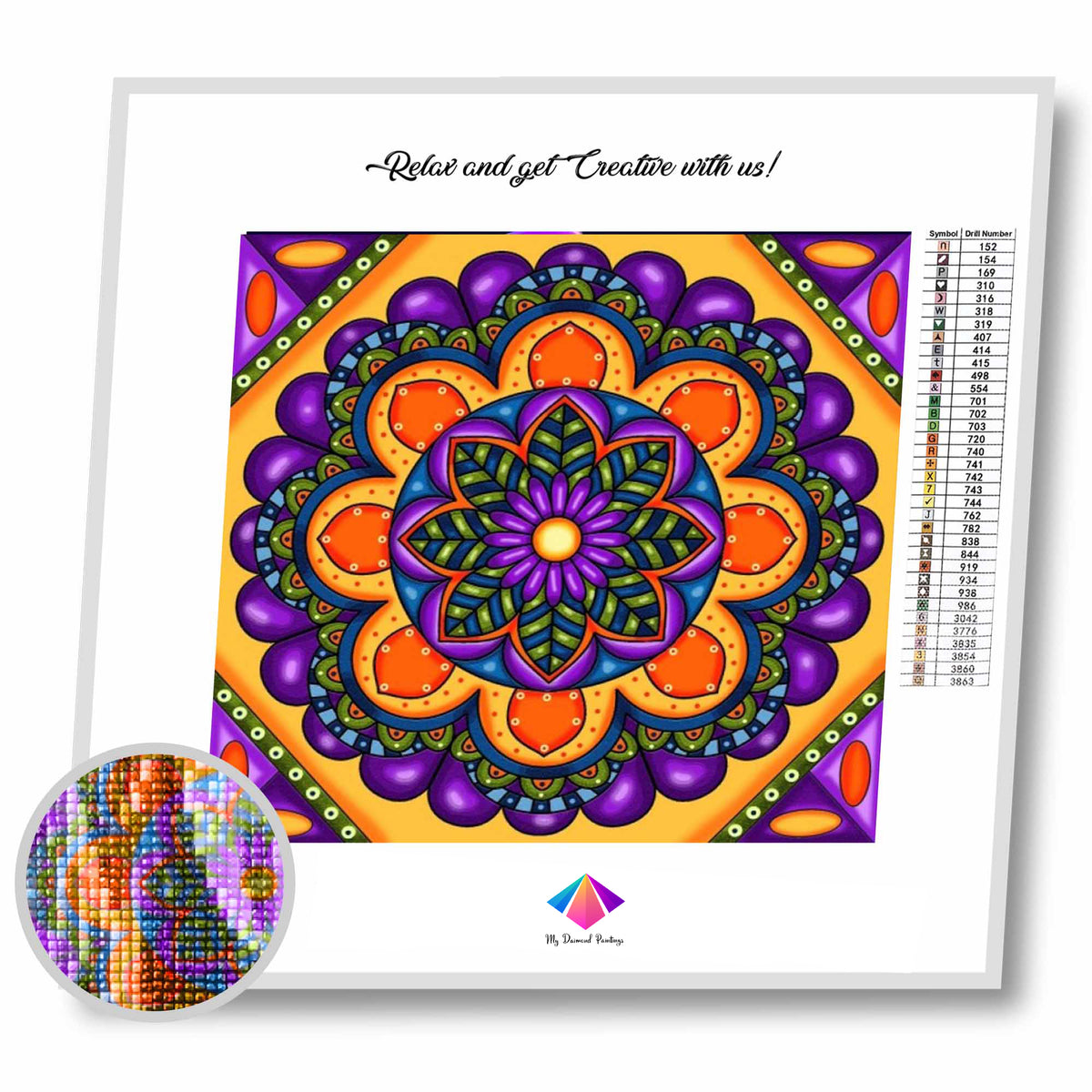 Purple Mandala Diamond Painting Kit