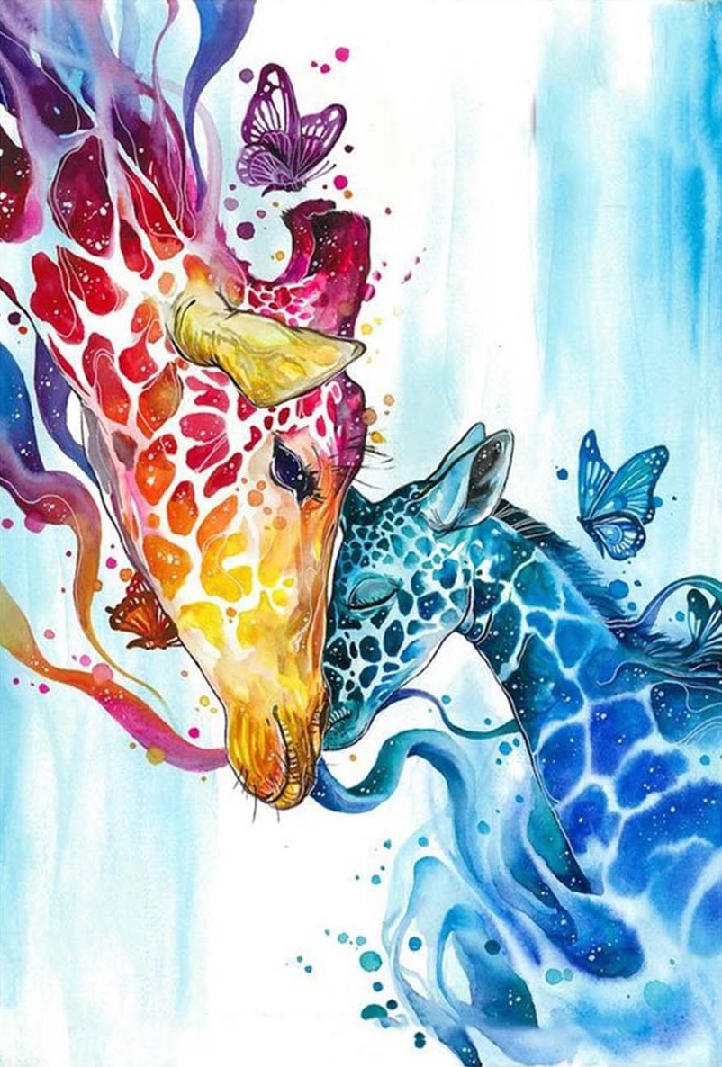 Watercolor Giraffe Diamond Paintings Kit