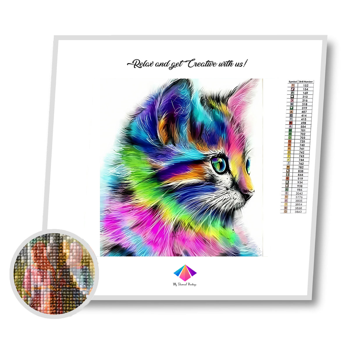 hush cat diamond painting kit