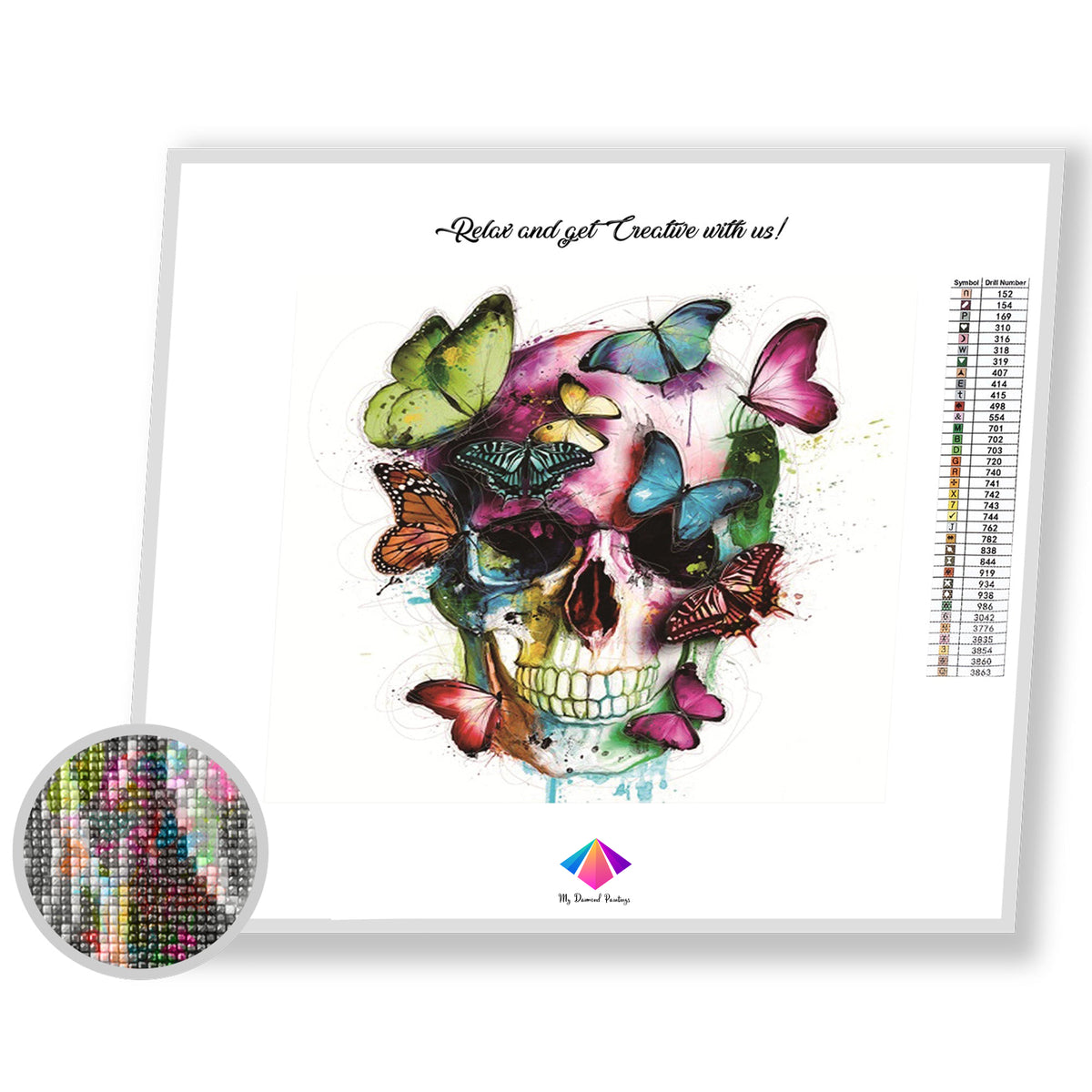 Skull And Butterflies Diamond Painting Kit