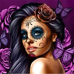 Violet Sugar Skull Diamond Paintings Kit