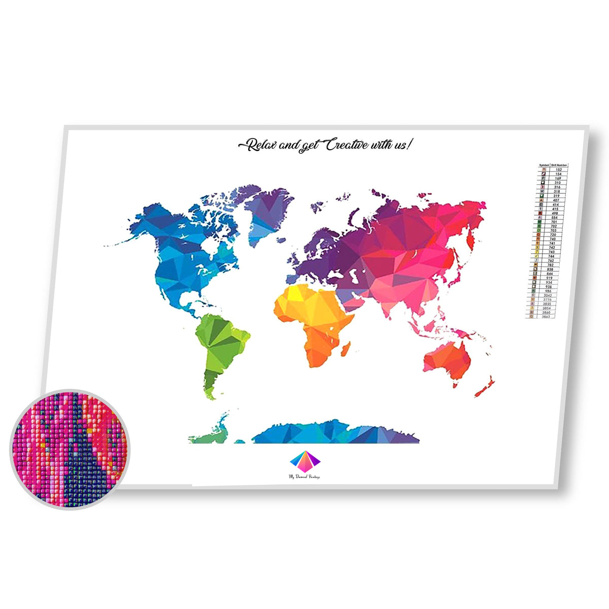 World Map Diamond Paintings Kit